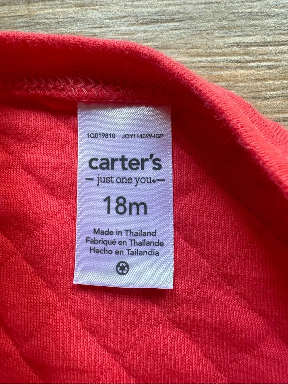 Carter’s Tangerine Quilted Pullover & Black Floral Leggings Set, Size 18 months